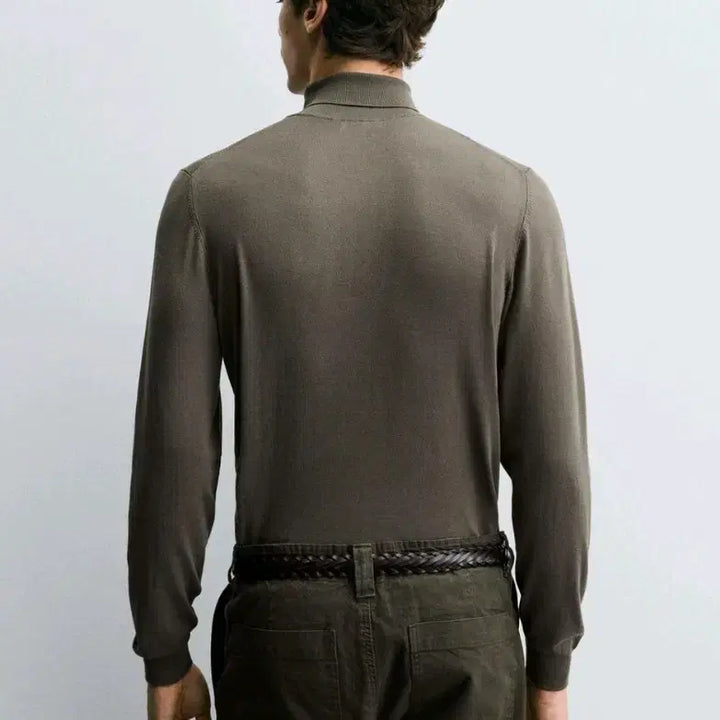 [BUNJANG] ZARA Basic High-Neck Sweater Khaki Knit / M) 자라 25fw 베이직 하이넥 스웨터 카키색 니트 0304 320