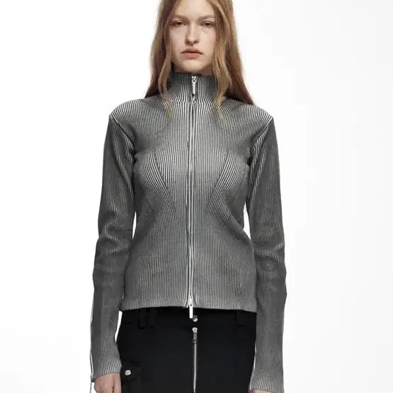 [BUNJANG] NACHE SMUDGE KNIT ZIP-UP / 나체 니트 집업 / NACHE SMUDGE KNIT ZIP-UP