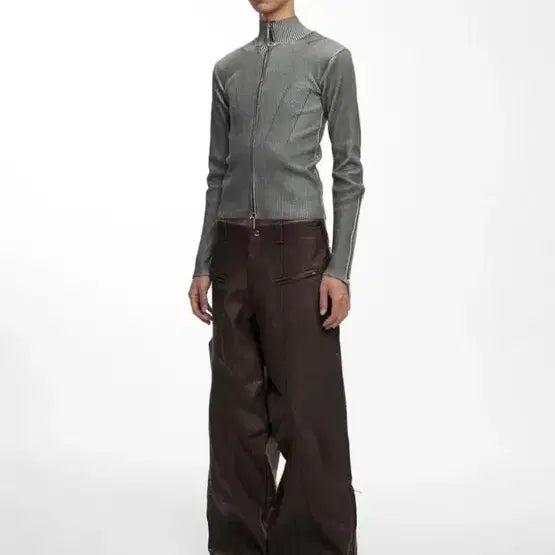 [BUNJANG] NACHE SMUDGE KNIT ZIP-UP / 나체 니트 집업 / NACHE SMUDGE KNIT ZIP-UP