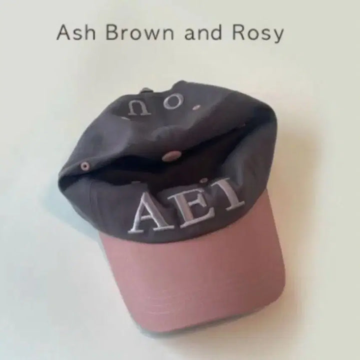 [BUNJANG] Aeiou Ball Cap - Ash Brown / Pink / Aeiou 아에이오우 볼캡-애쉬브라운/핑크