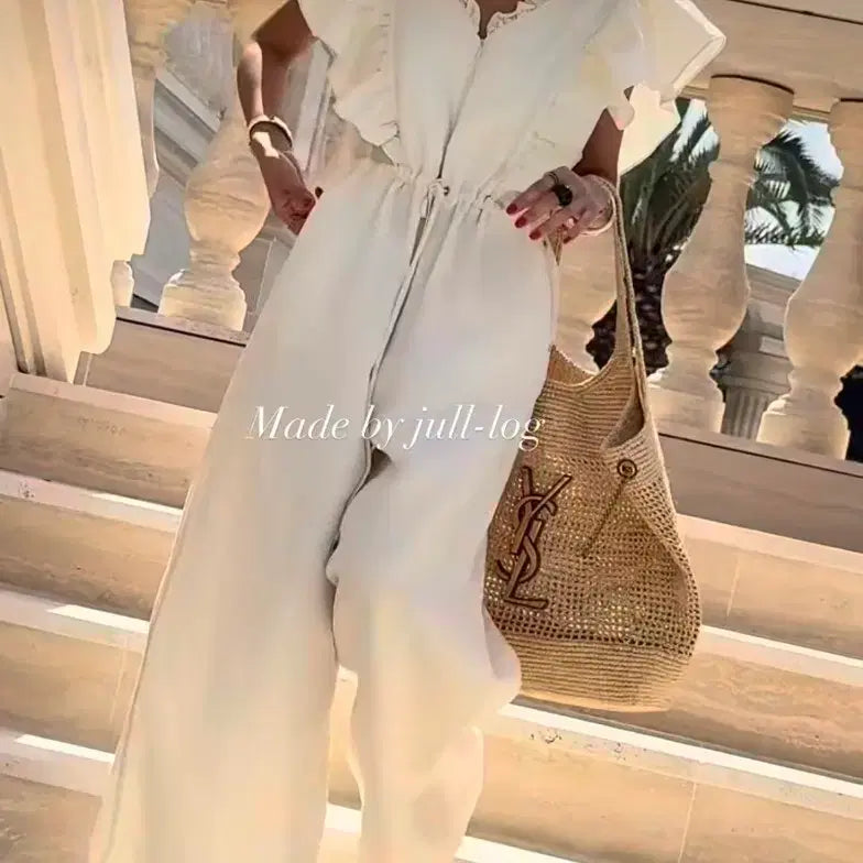 [BUNJANG] Jull Log Ivory Frill Jumpsuit / 25ss jull log 줄로그 프릴 점프수트 아이보리