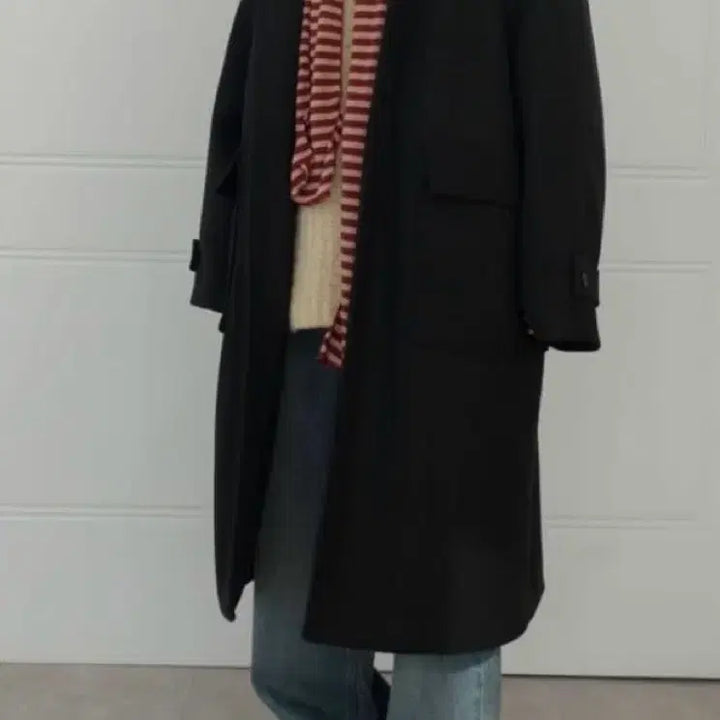 [BUNJANG] Seoulbased Wine Red Striped Cotton Scarf / 서울베이스드 와인/레드/빨강 줄무늬 면 목도리 스카프