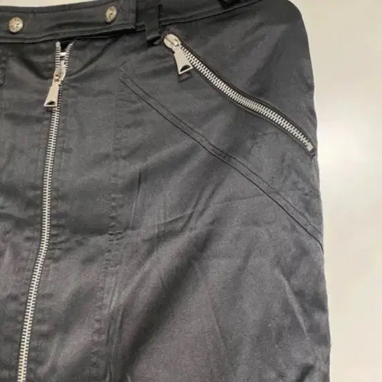 [BUNJANG] John Richmond Black Mini Skirt / 존리치몬드 수입 브랜드 지퍼 블랙 미니치마 445566 사이즈