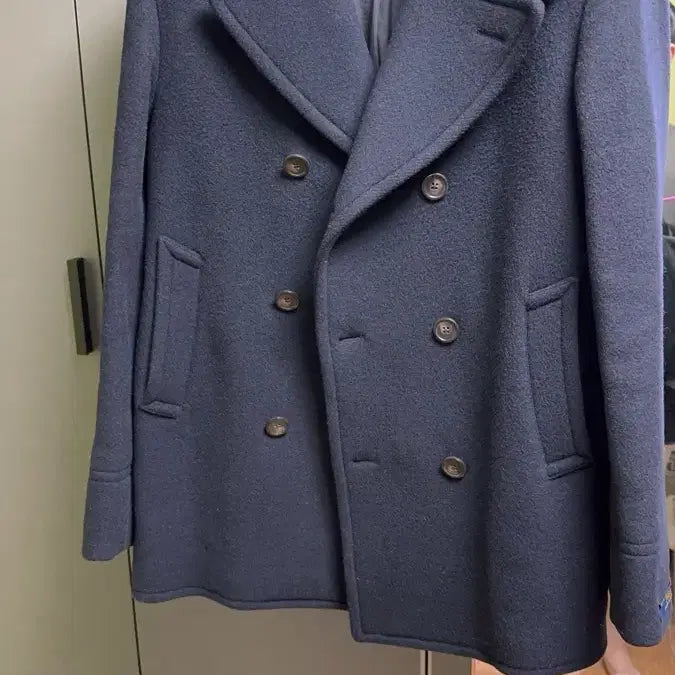 [BUNJANG] Polo Ralph Lauren Melton Wool Pea Coat Navy 40R / 폴로랄프로렌 멜튼울 피코트 네이비40R