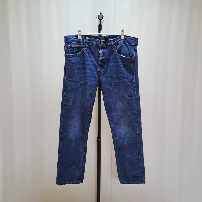 [BUNJANG] Polo Ralph Lauren Skull Embroidered Denim Pants / (무배) 폴로 랄프로렌 해골 자수 데님팬츠 33