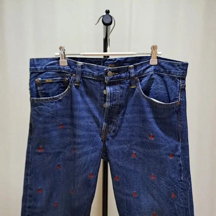 [BUNJANG] Polo Ralph Lauren Skull Embroidered Denim Pants / (무배) 폴로 랄프로렌 해골 자수 데님팬츠 33