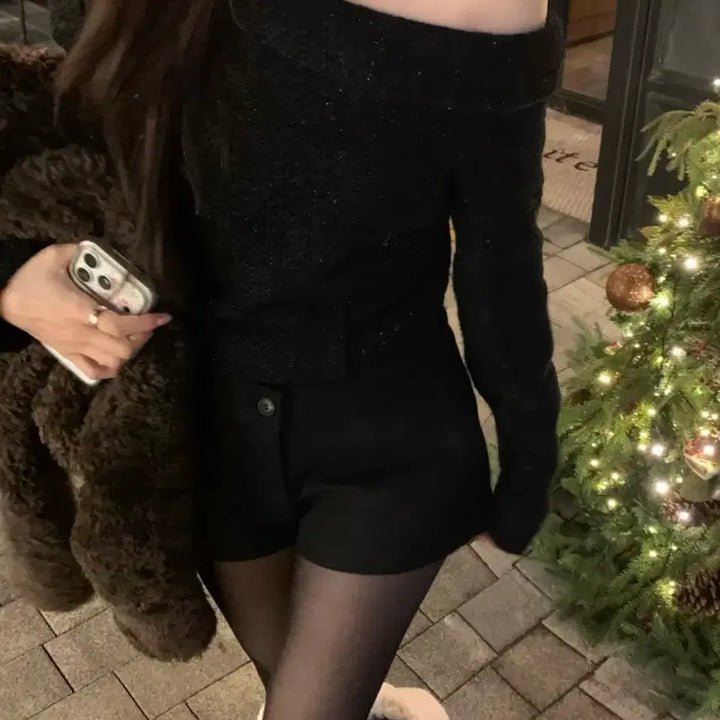 [BUNJANG] Bernie Eve Tweed Blouse - Black / 베르니 이브 트위드 블라우스 블랙