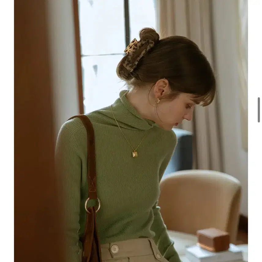 [BUNJANG] Ul:kin 100% Holgarment Knit Matcha / 르니나 울 100% 홀가먼트 니트 말차