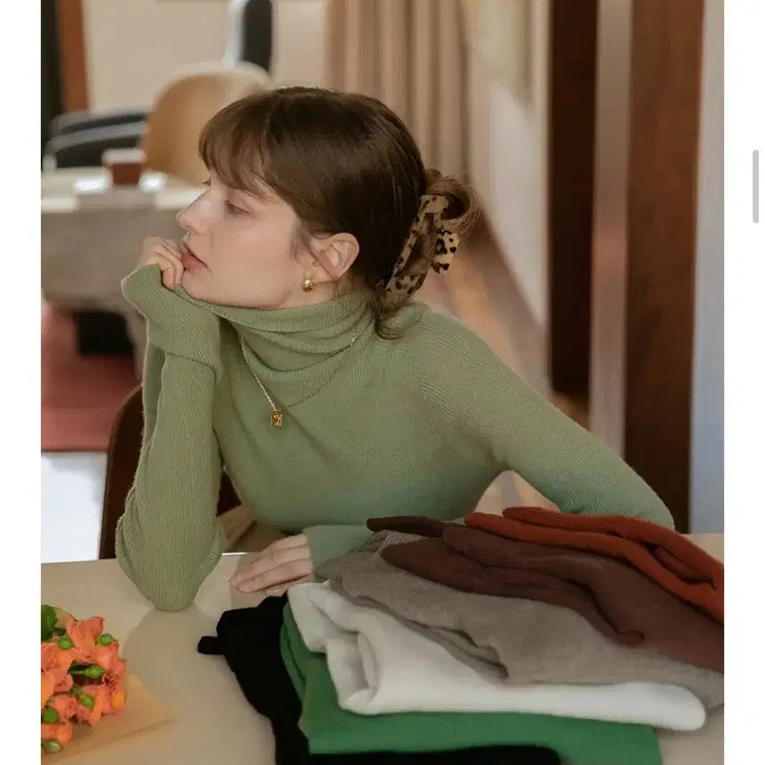 [BUNJANG] Ul:kin 100% Holgarment Knit Matcha / 르니나 울 100% 홀가먼트 니트 말차