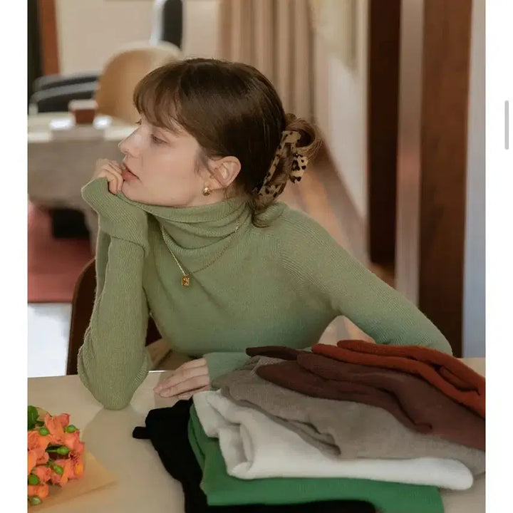 [BUNJANG] Ul:kin 100% Holgarment Knit Matcha / 르니나 울 100% 홀가먼트 니트 말차