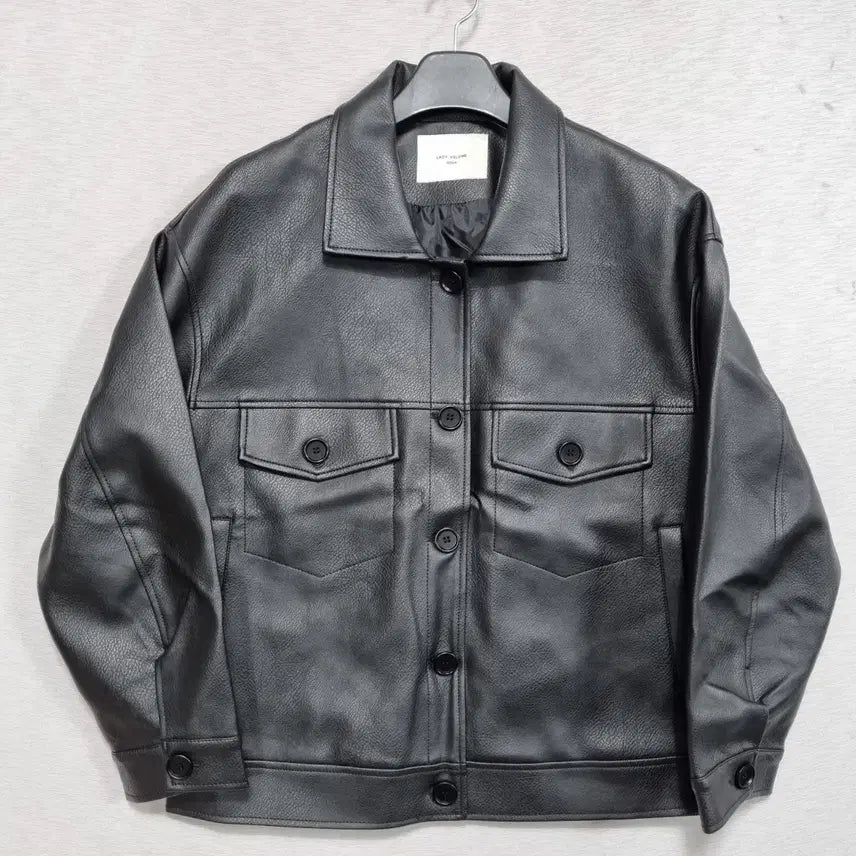 [BUNJANG] Lady Volume Faux Leather Jacket / 레이디 볼륨 페이크레더 여66ㅡ0202