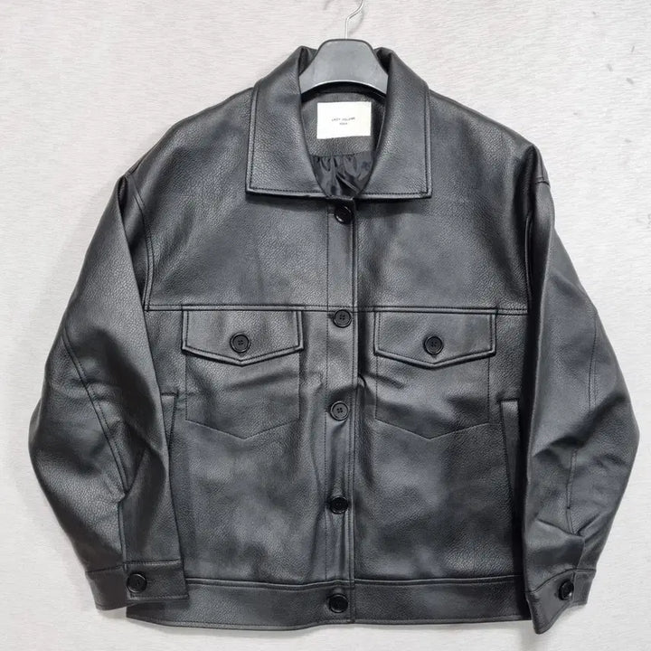 [BUNJANG] Lady Volume Faux Leather Jacket / 레이디 볼륨 페이크레더 여66ㅡ0202