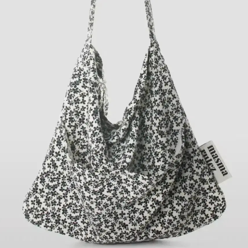 [BUNJANG] MasRules Rabbit Eco Bag Black Flower / 마스마룰즈 래빗 에코백 블랙플라워