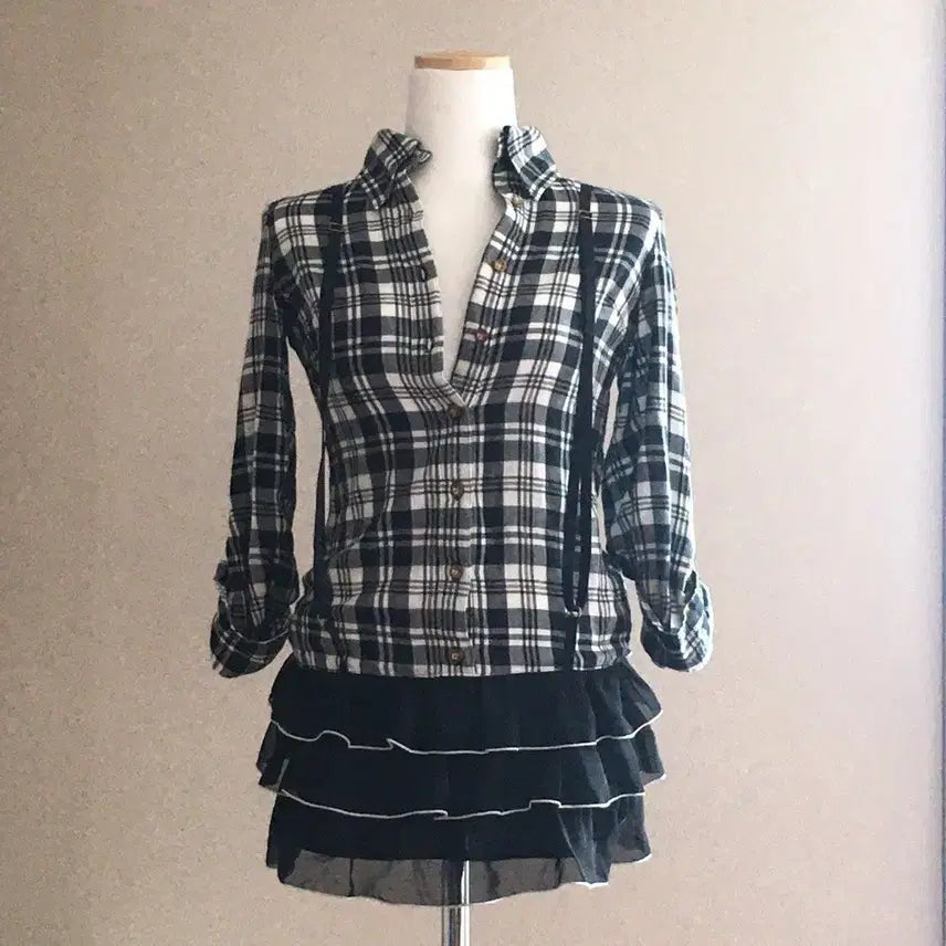 [BUNJANG] Checkered Suspender Dress / 체크 서스펜더 원피스