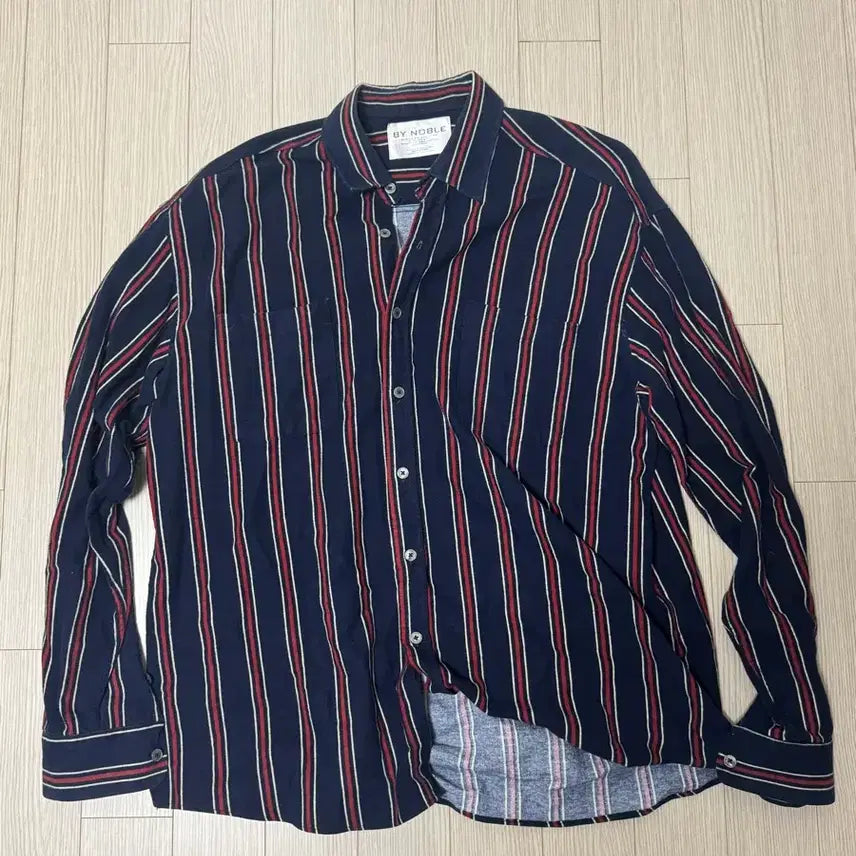 [BUNJANG] BY NOBLE Striped Long Sleeve Shirt / BY NOBLE 스트라이프 긴팔 셔츠