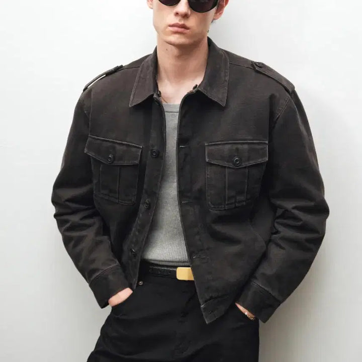 [BUNJANG] Noir Detachable Field Jacket (Ash Brown) / 노이어 가먼트 워싱 디테쳐블 필드 자켓 (애쉬브라운)