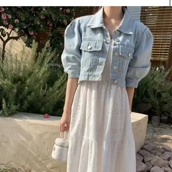 [BUNJANG] B.CINI Light Wash Denim Jacket / 바이씨니 청자켓 연청