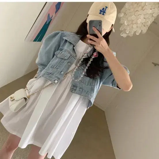 [BUNJANG] B.CINI Light Wash Denim Jacket / 바이씨니 청자켓 연청