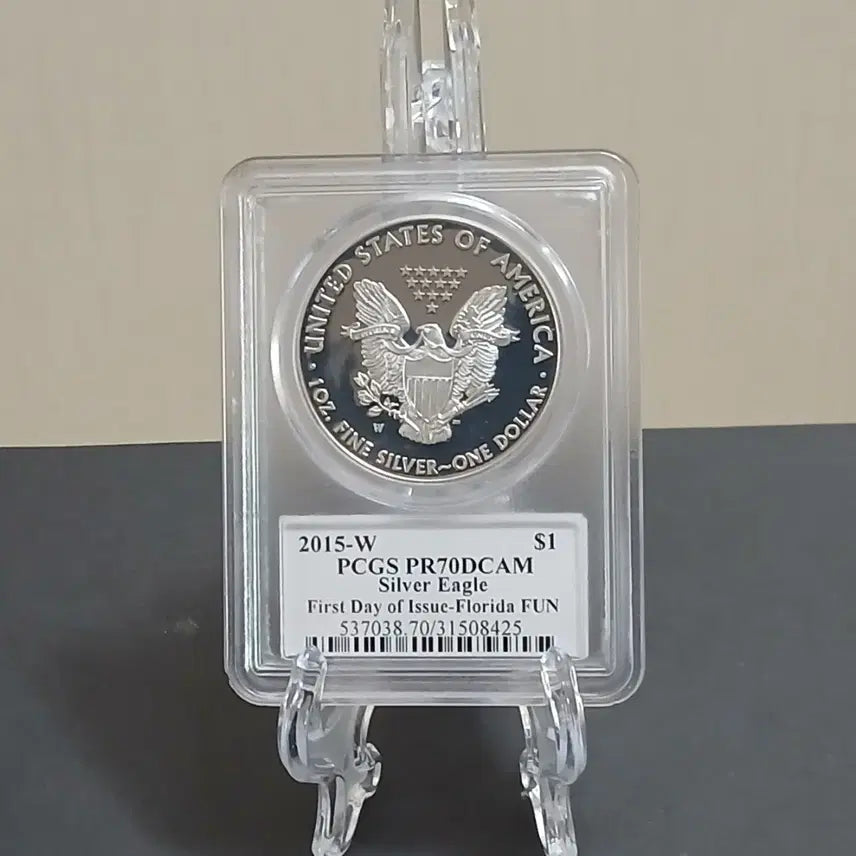 [BUNJANG] US Mint 2015 Silver Eagle First Day of Issue Silver Coin / 미국2015 PR70 실버이글 첫날발행 "메르칸티"서명 은화