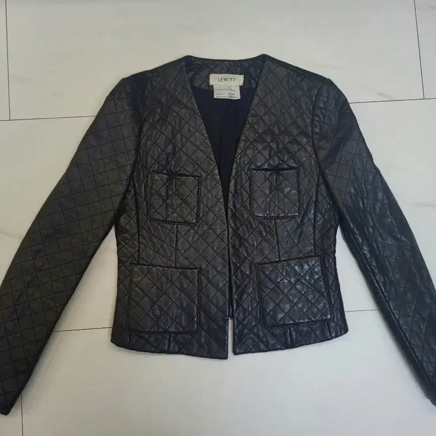 [BUNJANG] LEWITT Quilted Lambskin Leather Jacket Black / LEWITT 퀼팅 양가죽 자켓 블랙 6