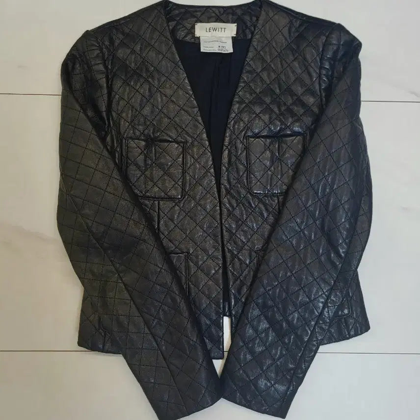[BUNJANG] LEWITT Quilted Lambskin Leather Jacket Black / LEWITT 퀼팅 양가죽 자켓 블랙 6