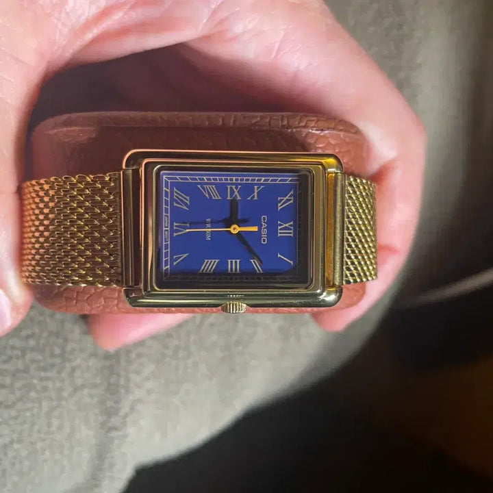 [BUNJANG] Casio Tank Navy Dial Gold Watch / 카시오탱크 네이비다이얼 금장 + 스트랩5종