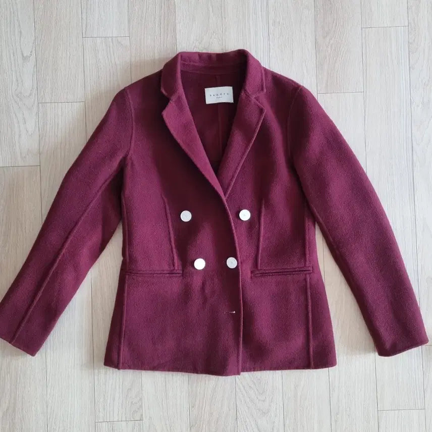 [BUNJANG] Sandro Burgundy Cardigan Jacket / 정품 산드로 버건디 카디건자켓