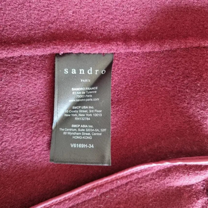 [BUNJANG] Sandro Burgundy Cardigan Jacket / 정품 산드로 버건디 카디건자켓