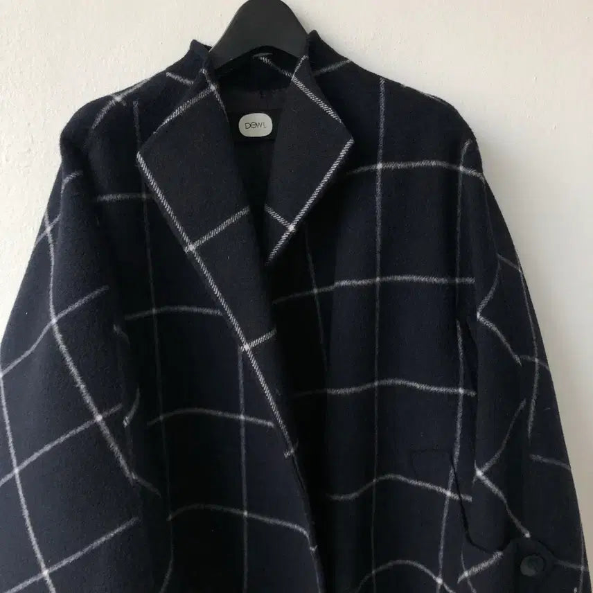 [BUNJANG] DEWL Checked Half Wool Angora Handmade Luxury Coat / 듀엘 DEWL 체크 하프 울앙고라 핸드메이드 럭셔리 코트
