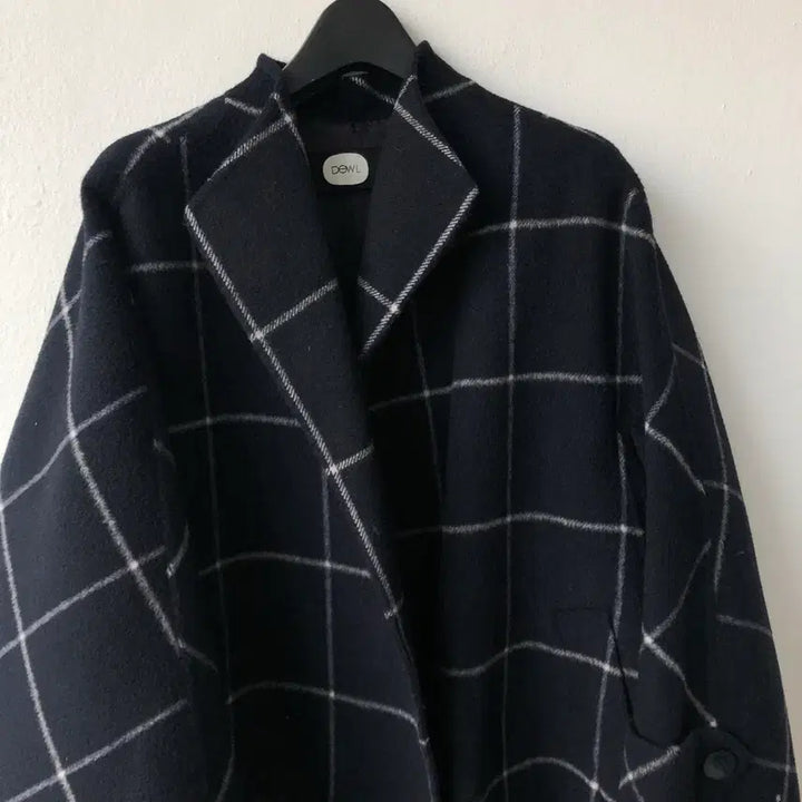 [BUNJANG] DEWL Checked Half Wool Angora Handmade Luxury Coat / 듀엘 DEWL 체크 하프 울앙고라 핸드메이드 럭셔리 코트
