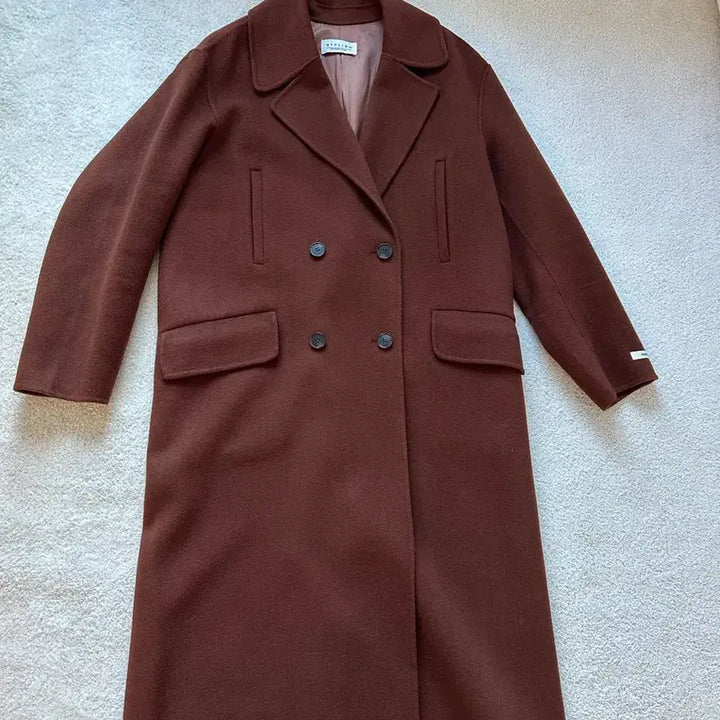 [BUNJANG] Brown Handmade Long Coat / 브라운 핸드메이드 롱코트