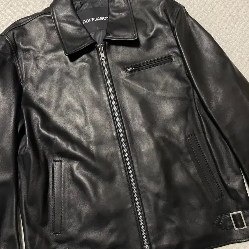 [BUNJANG] DOFFJASON 2WAY Lambskin Leather Jacket / [L] DOFFJASON 도프제이슨 2WAY 램스킨 양가죽 싱글 레더