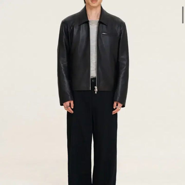 [BUNJANG] DOFFJASON 2WAY Lambskin Leather Jacket / [L] DOFFJASON 도프제이슨 2WAY 램스킨 양가죽 싱글 레더