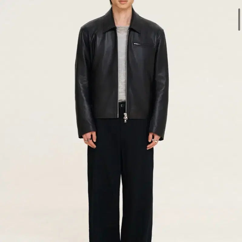 [BUNJANG] DOFFJASON 2WAY Lambskin Leather Jacket / [L] DOFFJASON 도프제이슨 2WAY 램스킨 양가죽 싱글 레더