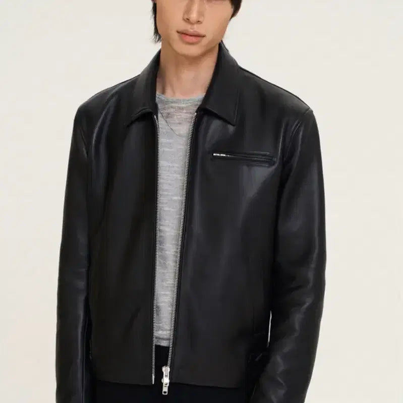 [BUNJANG] DOFFJASON 2WAY Lambskin Leather Jacket / [L] DOFFJASON 도프제이슨 2WAY 램스킨 양가죽 싱글 레더