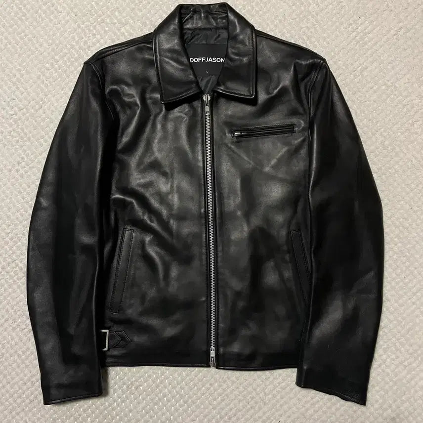 [BUNJANG] DOFFJASON 2WAY Lambskin Leather Jacket / [L] DOFFJASON 도프제이슨 2WAY 램스킨 양가죽 싱글 레더