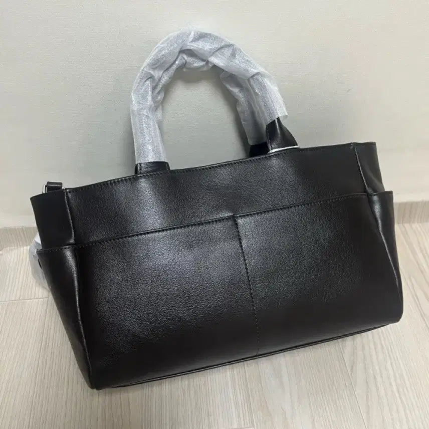[BUNJANG] Natural Cowhide Pocket Tote Bag - Deep Brown / 천연소가죽 포켓 토트백 아이패드가방 출근백 딥브라운