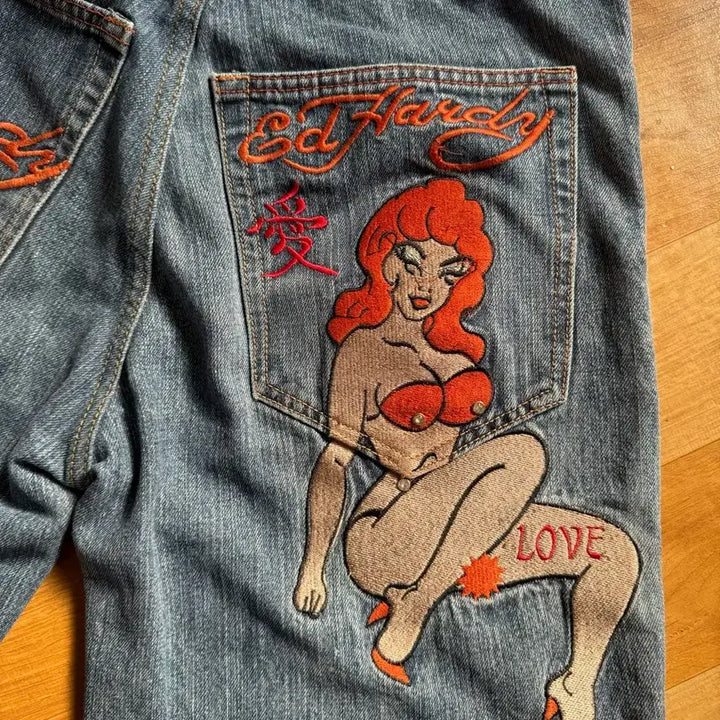 [BUNJANG] Ed Hardy Denim Pants / 빈티지 에드 하디 데님 팬츠