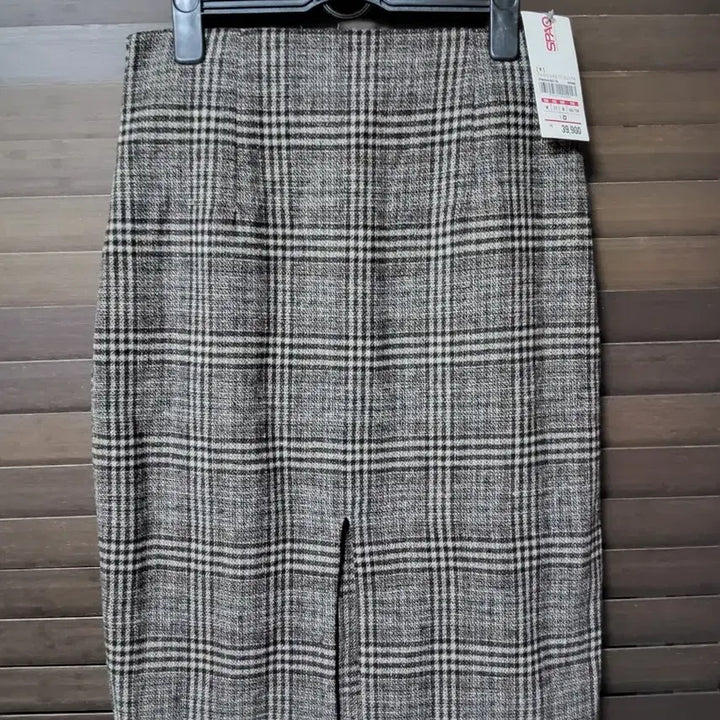 [BUNJANG] H-Line Front Slit Midi Check Skirt / 여성 h라인 앞트임 미디 체크 스커트