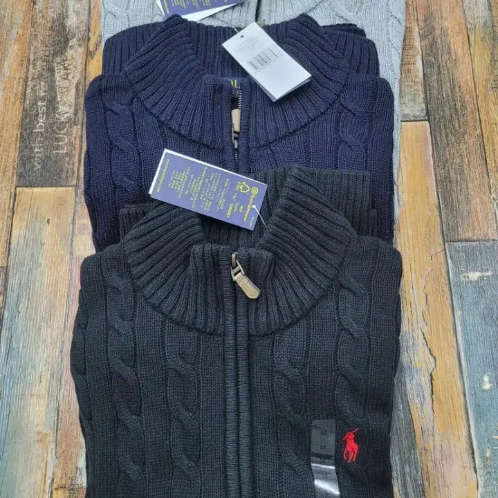 [SOLD OUT] 폴로 랄프로렌 케이블 니트 반집업 L