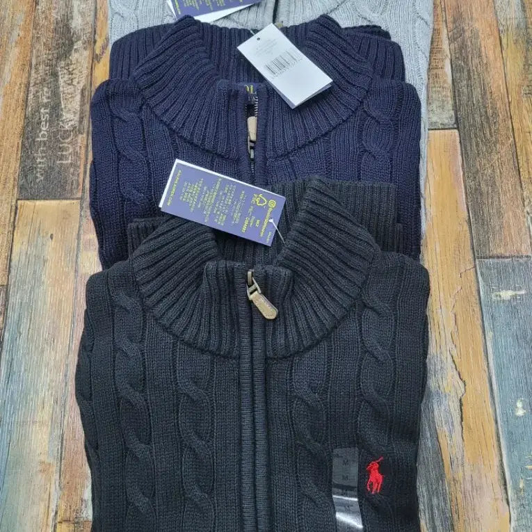 [SOLD OUT] 폴로 랄프로렌 케이블 니트 반집업 L