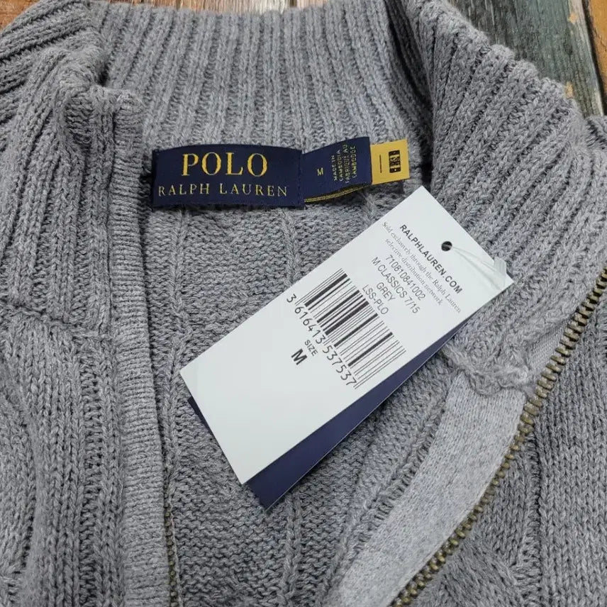 [SOLD OUT] 폴로 랄프로렌 케이블 니트 반집업 L
