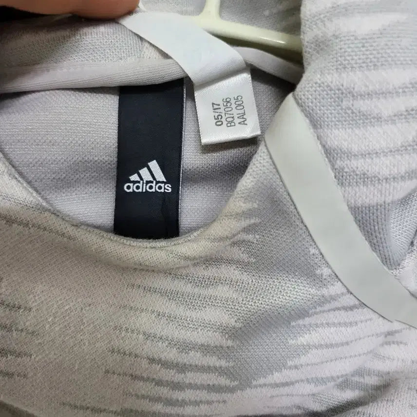 [BUNJANG] Adidas Gray Pattern Hoodie / 아디다스 그레이 패턴 후드티