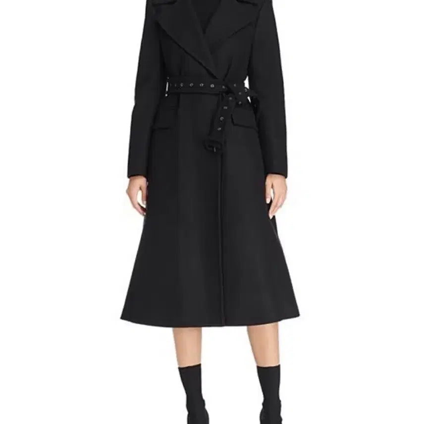 [BUNJANG] Theory Perfect Belted Coat - Black / 띠어리 퍼펙트 벨티드 코트 블랙 P 사이즈 새상품