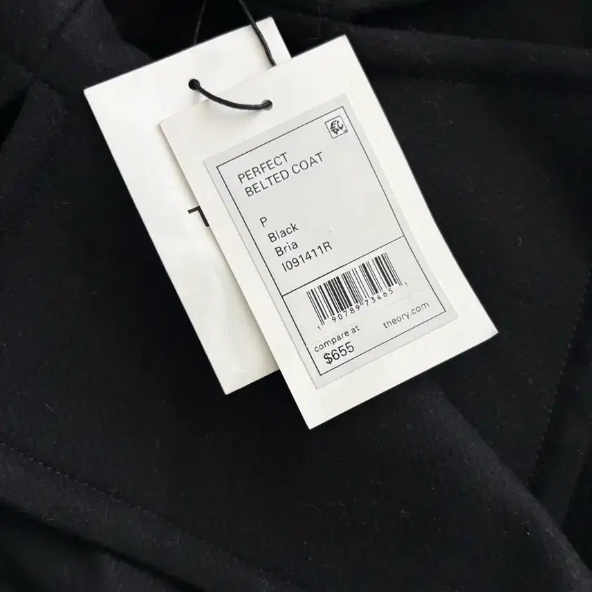[BUNJANG] Theory Perfect Belted Coat - Black / 띠어리 퍼펙트 벨티드 코트 블랙 P 사이즈 새상품