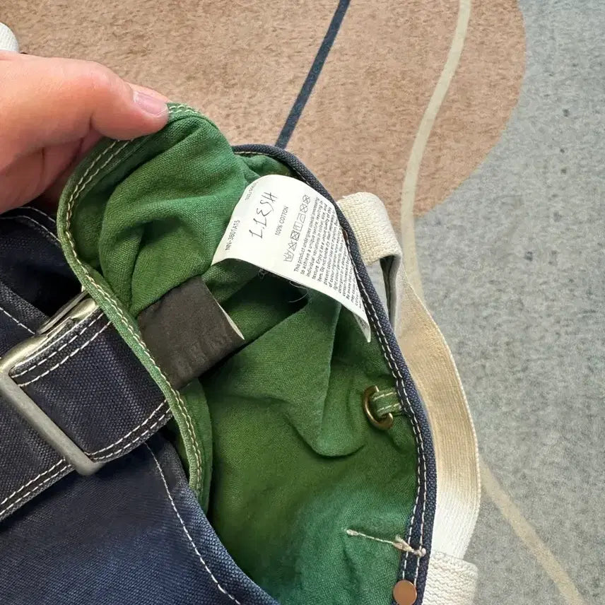 [BUNJANG] NICENESS L.lesh Shoulder Tote Bag (Green/Navy) / 나이스네스(NICENESS)  L.lesh  숄더 토트백 그린 네이비