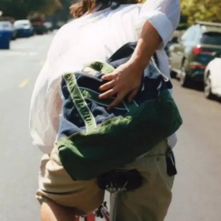 [BUNJANG] NICENESS L.lesh Shoulder Tote Bag (Green/Navy) / 나이스네스(NICENESS)  L.lesh  숄더 토트백 그린 네이비