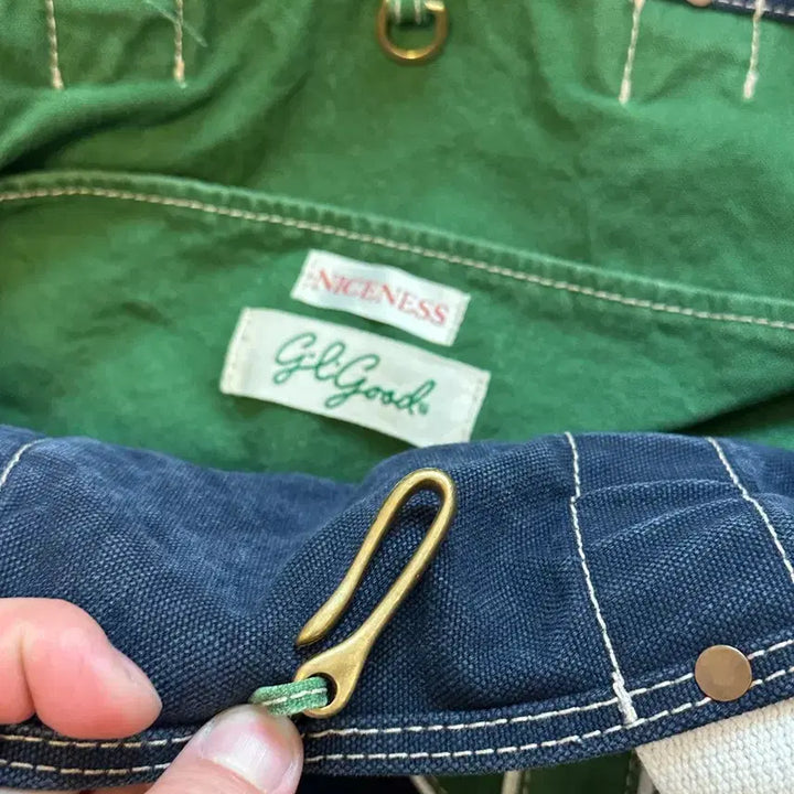 [BUNJANG] NICENESS L.lesh Shoulder Tote Bag (Green/Navy) / 나이스네스(NICENESS)  L.lesh  숄더 토트백 그린 네이비