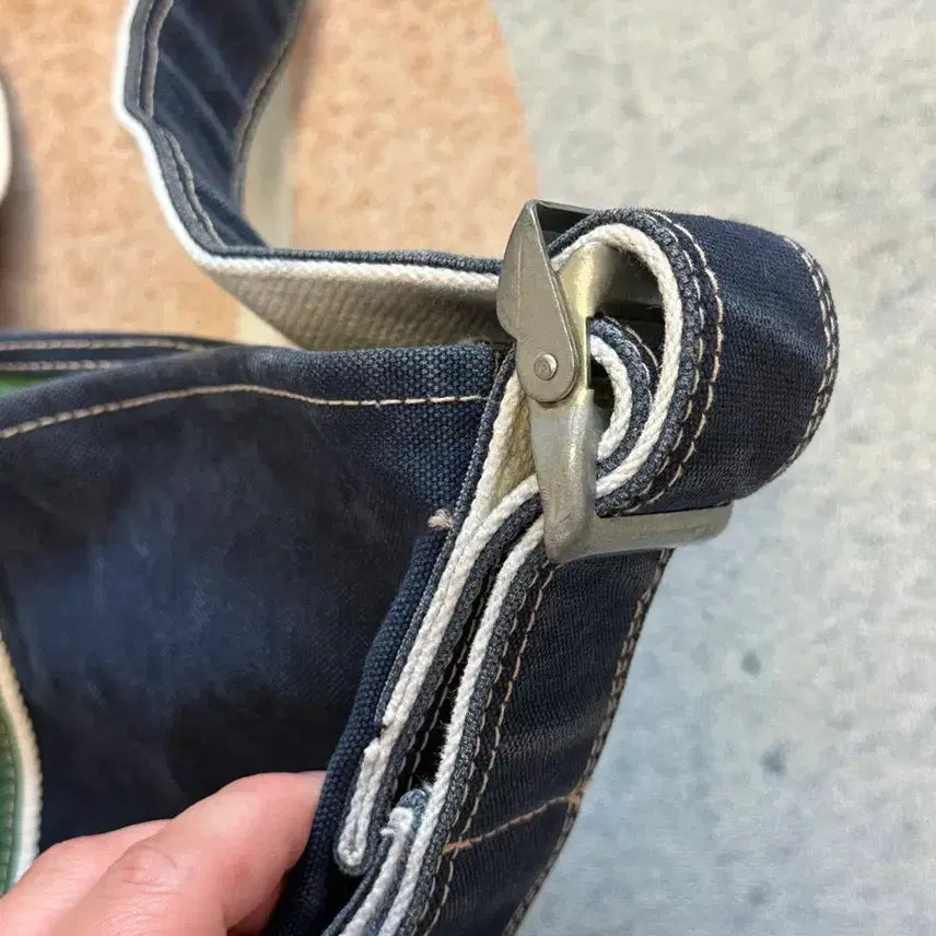 [BUNJANG] NICENESS L.lesh Shoulder Tote Bag (Green/Navy) / 나이스네스(NICENESS)  L.lesh  숄더 토트백 그린 네이비