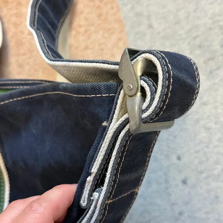 [BUNJANG] NICENESS L.lesh Shoulder Tote Bag (Green/Navy) / 나이스네스(NICENESS)  L.lesh  숄더 토트백 그린 네이비